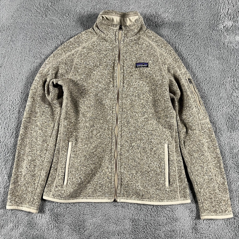 Patagonia Better Sweater Womens M Gray Heather Fleece Lined Patch Logo Full Zip